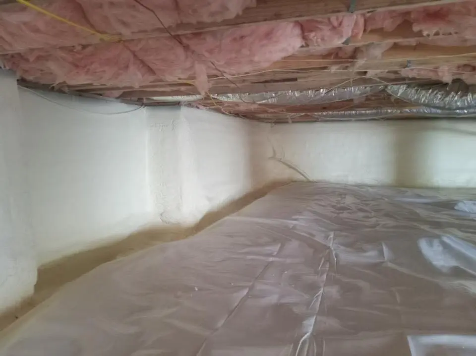 Crawl space encapsulation with closed-cell spray foam for Attic Insulation in South Riding